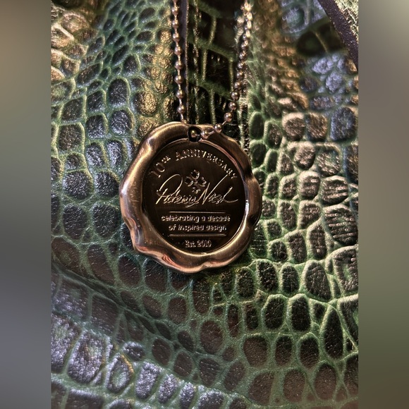 Patricia Nash 10th Anniversary Croc Embossed Leather Tassel Shoulder Bag